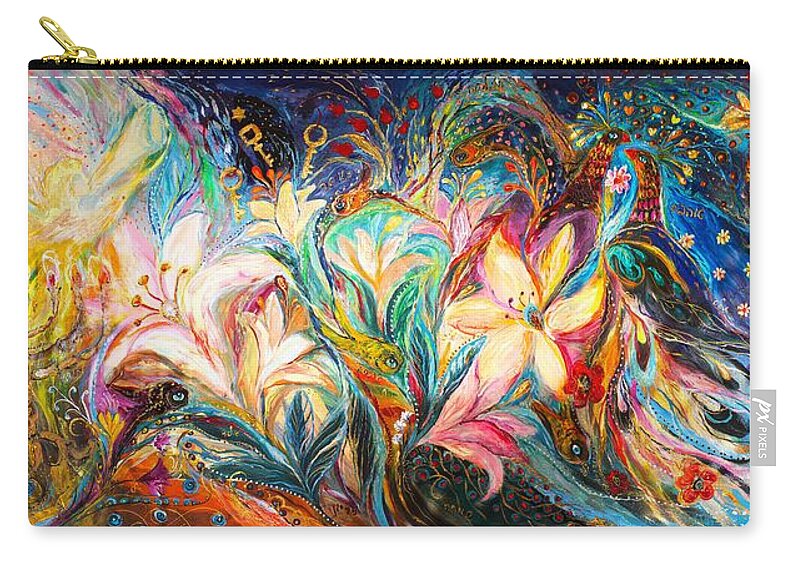 Original Zip Pouch featuring the painting The Herald of dawn by Elena Kotliarker