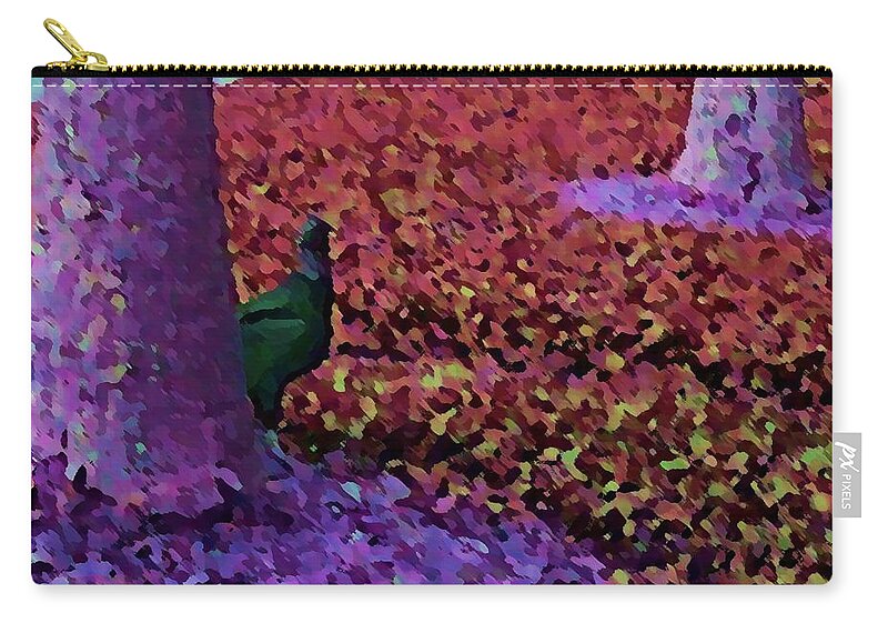 Bird Zip Pouch featuring the painting the Hiding Bird by George Pedro