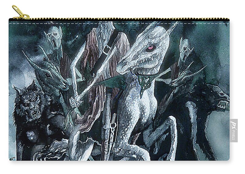 The Horned King Zip Pouch featuring the painting The Horned King by Curtiss Shaffer