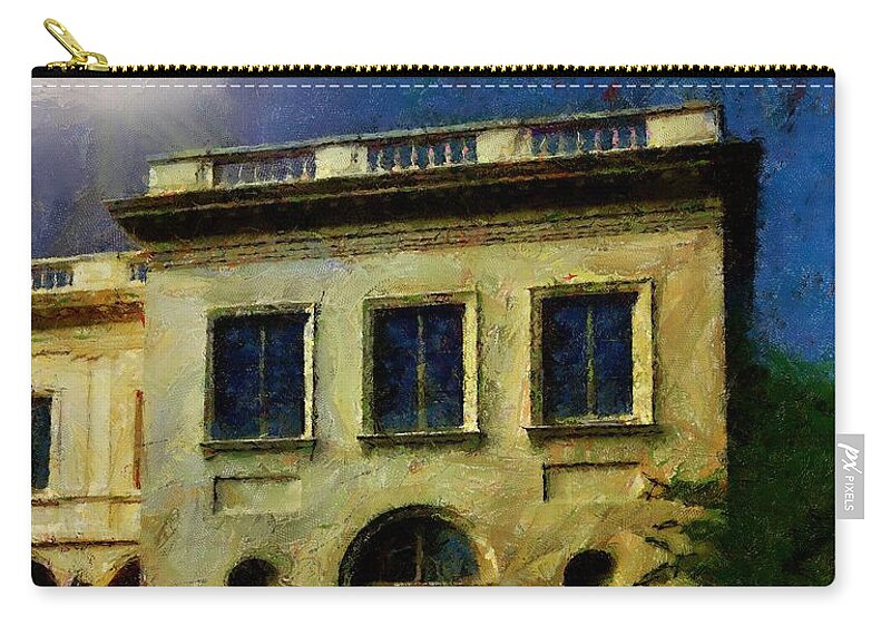 Landscape Zip Pouch featuring the painting The House on the Hill by RC DeWinter