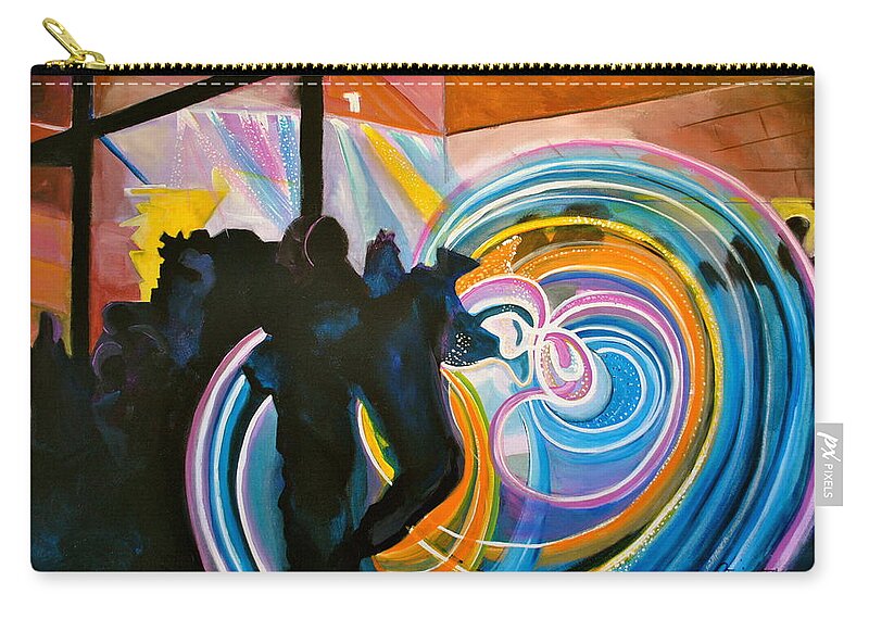 Music Festivals Carry-all Pouch featuring the painting The Illuminated Dance by Patricia Arroyo