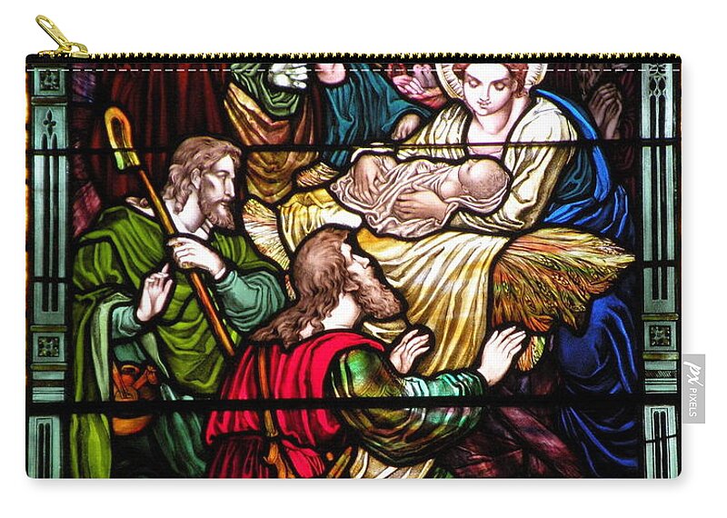 Christmas Art Zip Pouch featuring the photograph The Incarnation - Madonna and Child by Kim Bemis