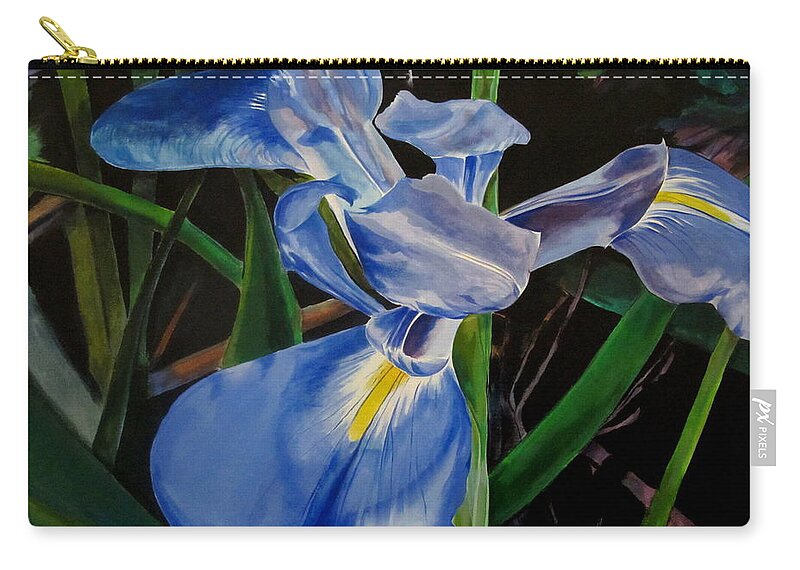 Iris Zip Pouch featuring the painting The Iris by John Duplantis