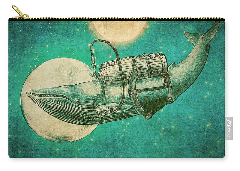 Whale Zip Pouch featuring the drawing The Journey by Eric Fan