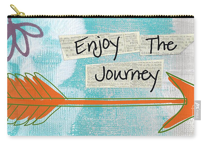 Arrow Zip Pouch featuring the painting The Journey by Linda Woods