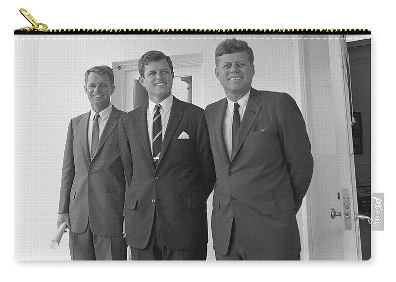  Jfk Zip Pouch featuring the photograph The Kennedy Brothers by War Is Hell Store