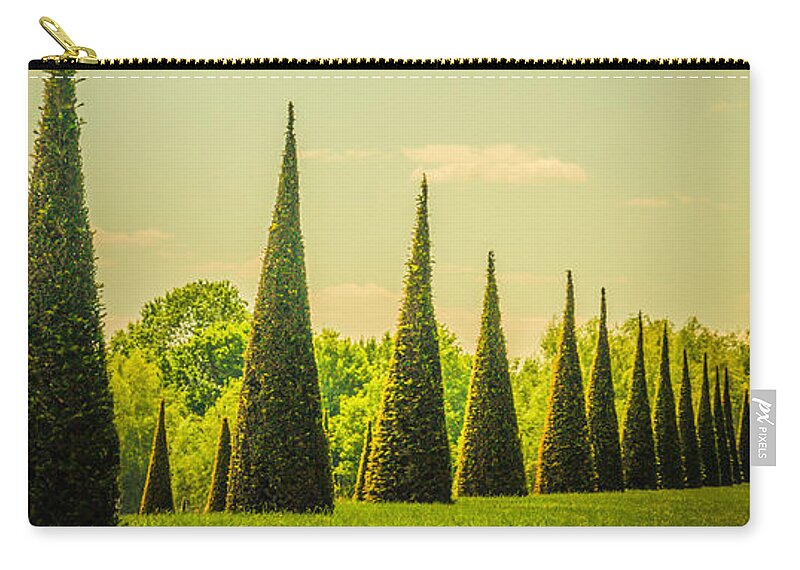 20th Centuary Garden Zip Pouch featuring the photograph The Knot Garden's Triangular Landscaping by Lenny Carter