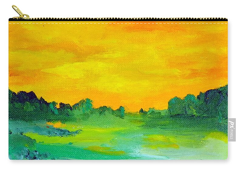 Lagoon Zip Pouch featuring the painting The Lagoon by Cheryl Nancy Ann Gordon