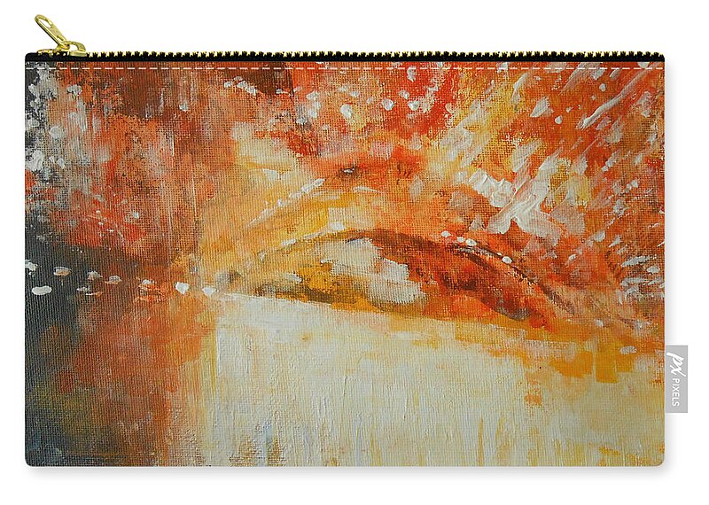 Abstract Zip Pouch featuring the painting The Last Blast by Jane See