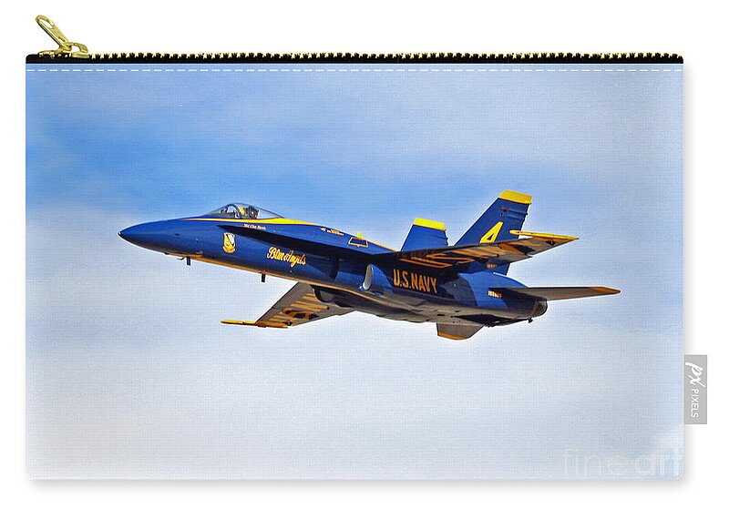 Blue Angels Zip Pouch featuring the photograph The Lone Angel by Bob Hislop