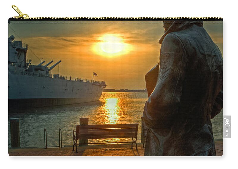 Lone Sailor Zip Pouch featuring the photograph The Lone Sailor by Jerry Gammon