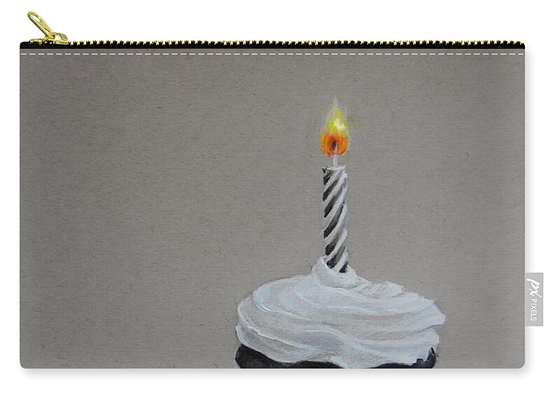Cupcake Zip Pouch featuring the drawing The Loneliest Birthday Ever by Jean Cormier