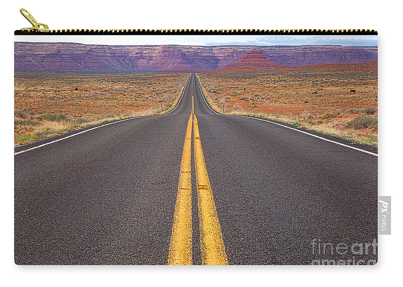 Red Soil Carry-all Pouch featuring the photograph The Long Road Ahead by Jim Garrison