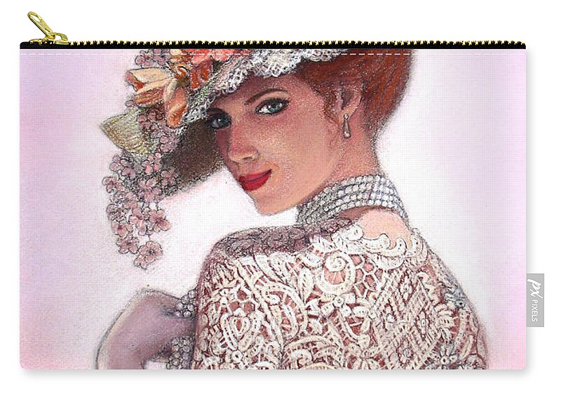 Portrait Zip Pouch featuring the painting The Look of Love by Sue Halstenberg