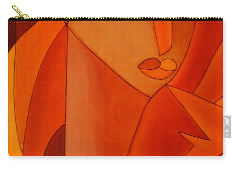 Oil Zip Pouch featuring the painting The Look by Sonali Kukreja