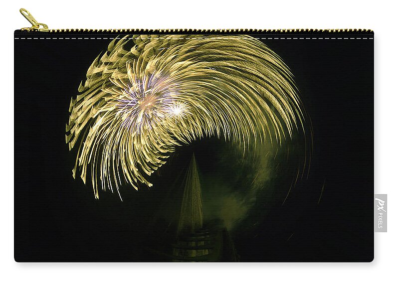 Firework Zip Pouch featuring the digital art The Dumb Blonde by Steve Taylor