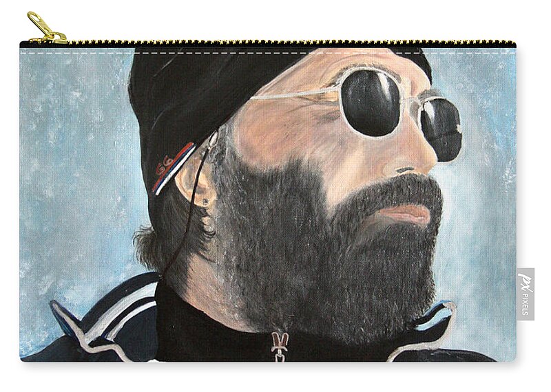 Portrait Zip Pouch featuring the painting The Man who stole my heart.. by Jolanta Anna Karolska