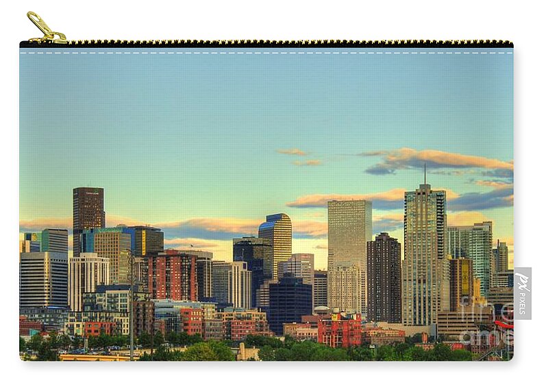 Denver Skyline Zip Pouch featuring the photograph The Mile High City by Anthony Wilkening