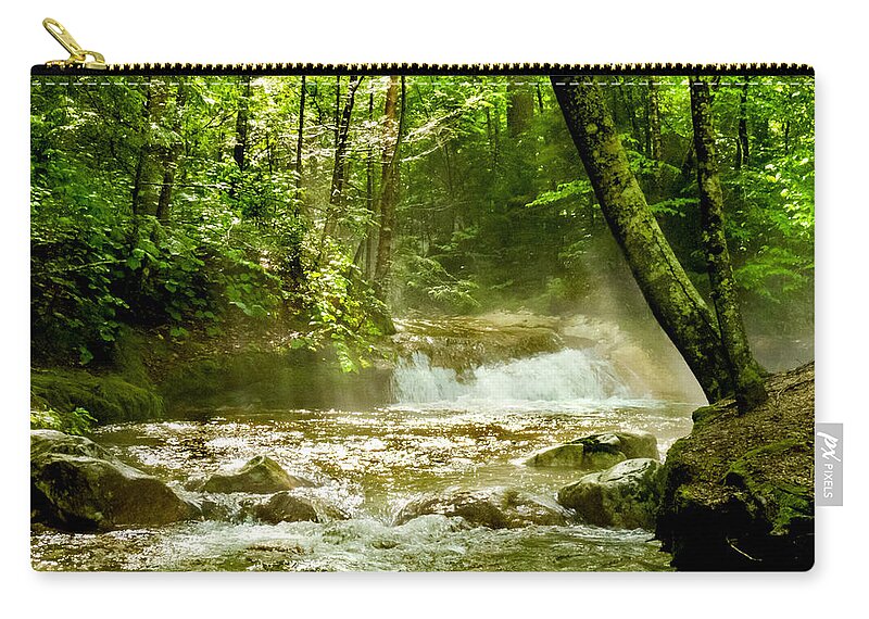 Crawford Notch Zip Pouch featuring the photograph The Mist by Greg Fortier