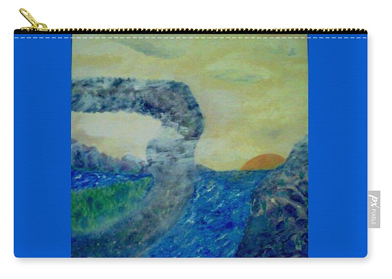 Water Zip Pouch featuring the painting The Narrow Way by Suzanne Berthier