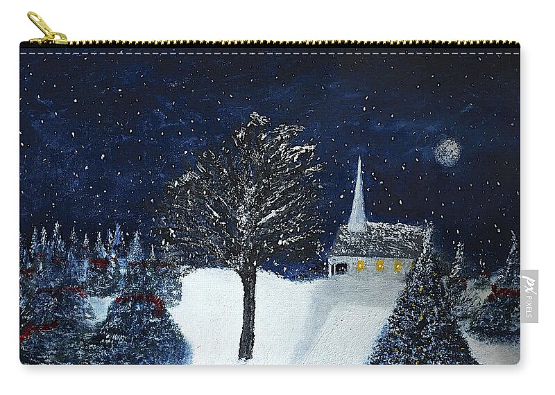 Christmas Zip Pouch featuring the painting The Night Before Christmas by Dick Bourgault