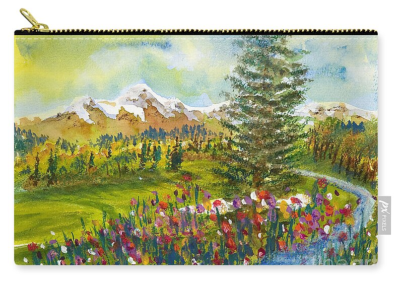 Golf Zip Pouch featuring the painting The Ninth Hole by Walt Brodis