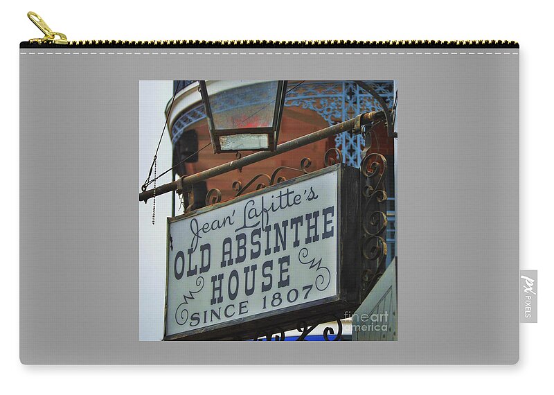 Old Absinthe House Zip Pouch featuring the photograph Jean Lafitte's Old Absinthe House, New Orleans by Marcus Dagan