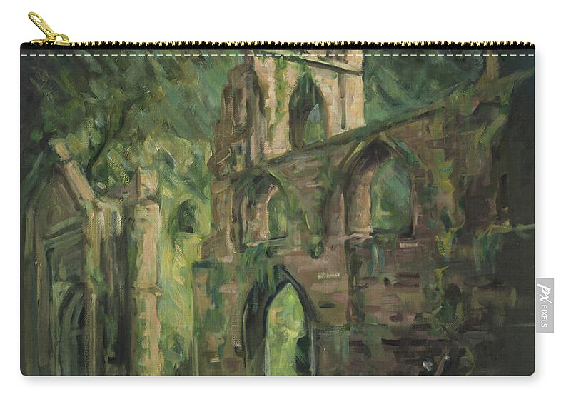 Castle Zip Pouch featuring the painting The old castle by Marco Busoni