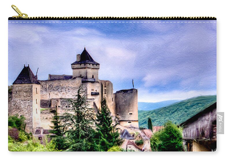 Cathar Zip Pouch featuring the photograph The old Cathar Stronghold by Weston Westmoreland