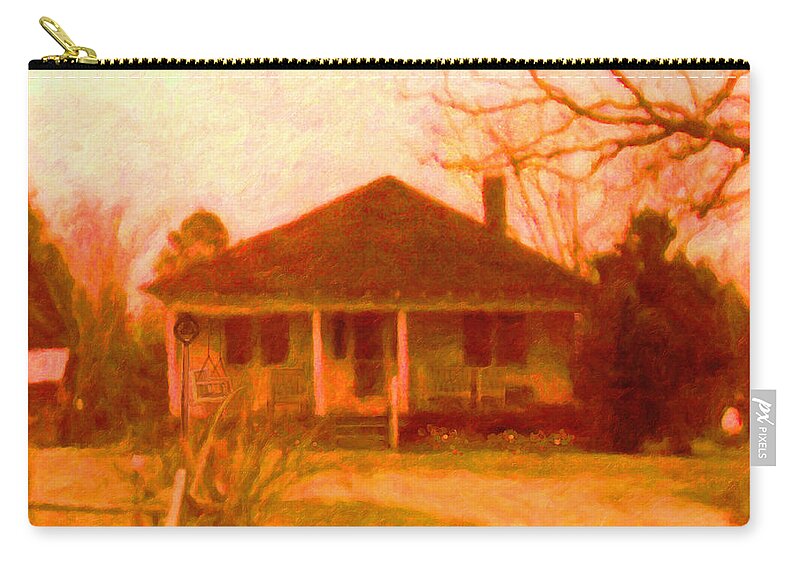 Old House Zip Pouch featuring the painting The Old Home Place by Rebecca Korpita