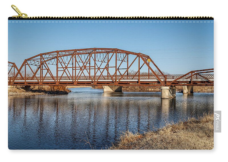 Antique Zip Pouch featuring the photograph The Old Metal Bridge by Doug Long