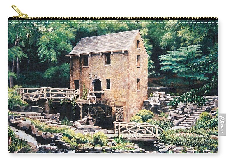Gone With The Wind Zip Pouch featuring the painting The Old Mill by Glenn Pollard