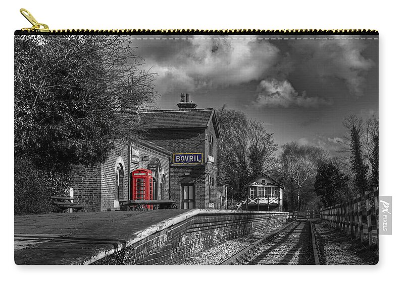 Wirral Zip Pouch featuring the photograph The Old Red Telephone Box by Spikey Mouse Photography