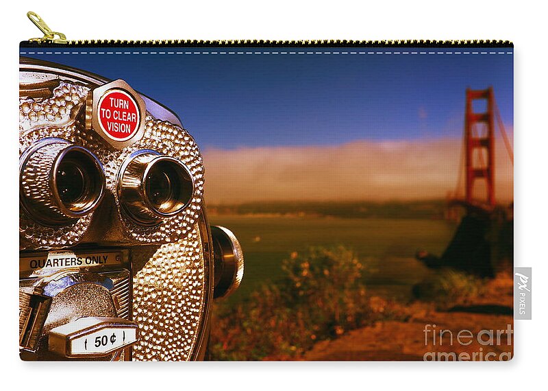 Golden Zip Pouch featuring the photograph The Old Robot by Jonas Luis