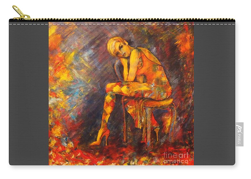 Casino-series Zip Pouch featuring the painting The Other Joker by Dagmar Helbig