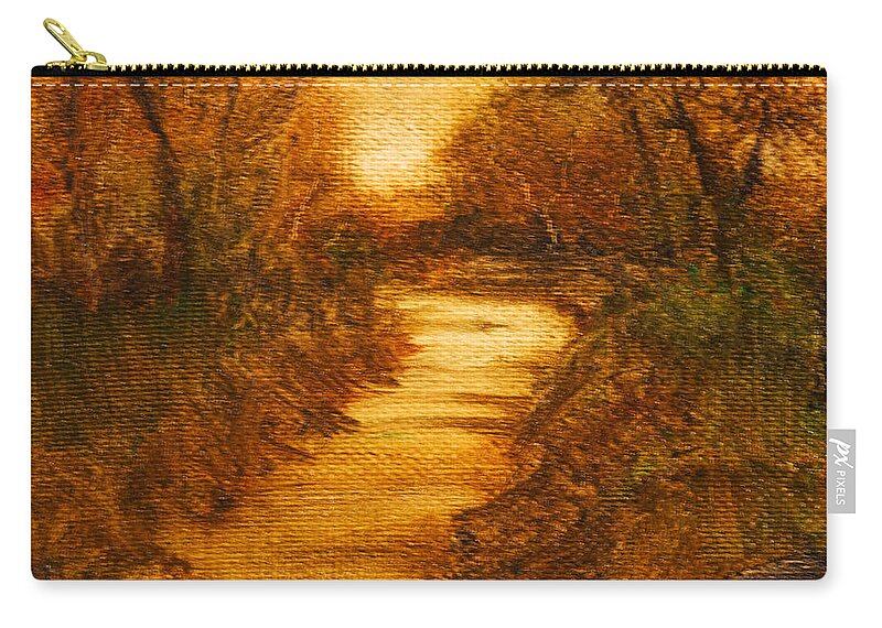 The Path Zip Pouch featuring the painting Landscape - Trees - The Path by Barry Jones