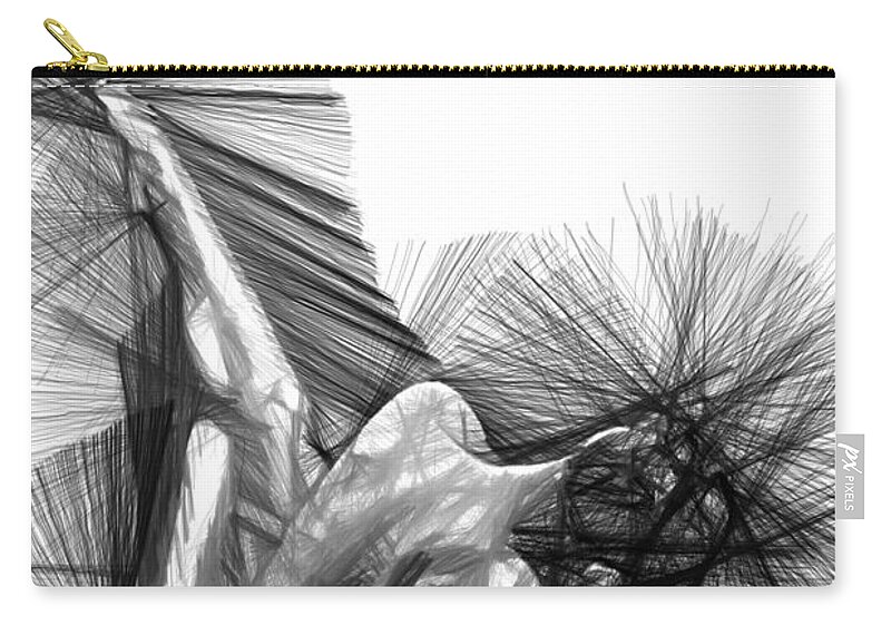 Abstract Zip Pouch featuring the digital art The Pianist by Rafael Salazar
