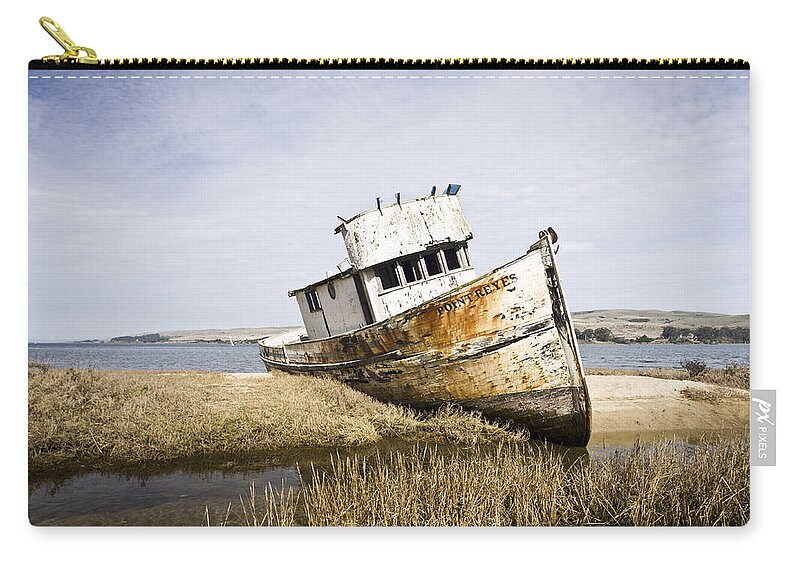 Boat Zip Pouch featuring the photograph The Point Reyes by Priya Ghose
