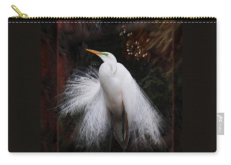 Egret Zip Pouch featuring the photograph The Prince by Melinda Hughes-Berland