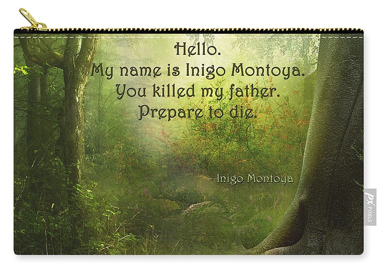 Featured Zip Pouch featuring the digital art The Princess Bride - Hello by Paulette B Wright