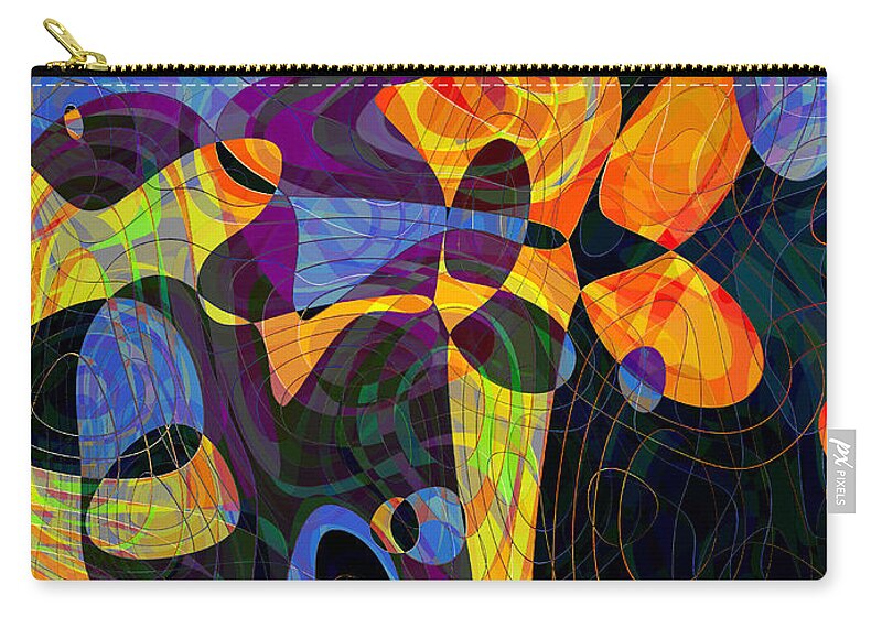 Abstract Zip Pouch featuring the digital art The Proboscidean by Klara Acel