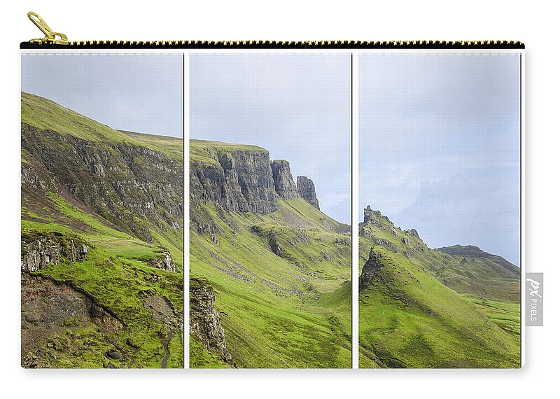 The Quiraing Zip Pouch featuring the photograph The Quiraing Triptych by Chris Thaxter