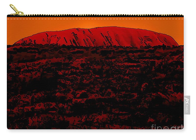 Digital Drawing Zip Pouch featuring the digital art The Red Center D by Tim Richards