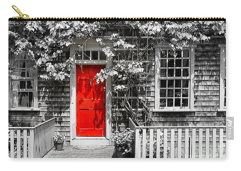 North America Zip Pouch featuring the photograph The Red Door by Sabine Jacobs