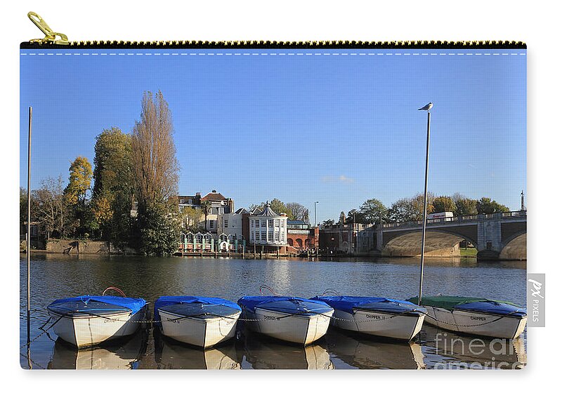 The River Thames At Hampton Court London Zip Pouch featuring the photograph The River Thames at Hampton Court London by Julia Gavin