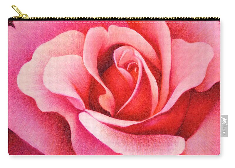 Rose Zip Pouch featuring the drawing The Rose by Natasha Denger