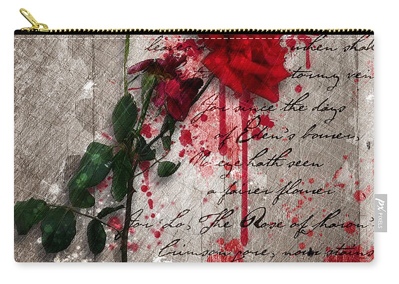 Rose Artwork Zip Pouch featuring the digital art The Rose Of Sharon by Gary Bodnar