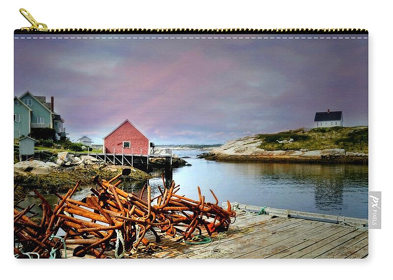 Canada Zip Pouch featuring the photograph The Rusty Pier by Diana Angstadt