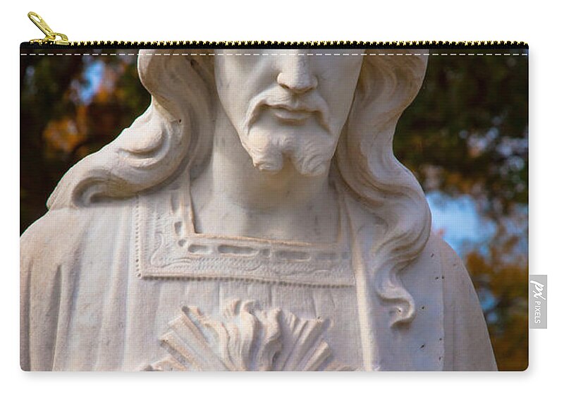 Sacred Heart Zip Pouch featuring the digital art The Sacred Heart by Linda Unger