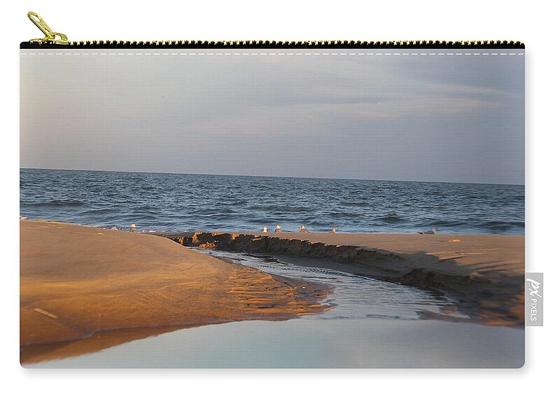 Atlantic Ocean Zip Pouch featuring the photograph The Sea Overcomes by Robert Banach